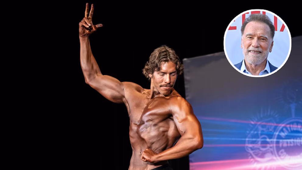 El hijo de Arnold Schwarzenegger debutó en el fisicoculturismo y sorprendió por su físico