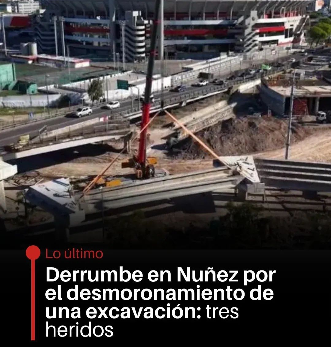 DERRUMBE EN NÚÑEZ: TRES OBREROS HERIDOS TRAS EL DESMORONAMIENTO DE UNA EXCAVACIÓN