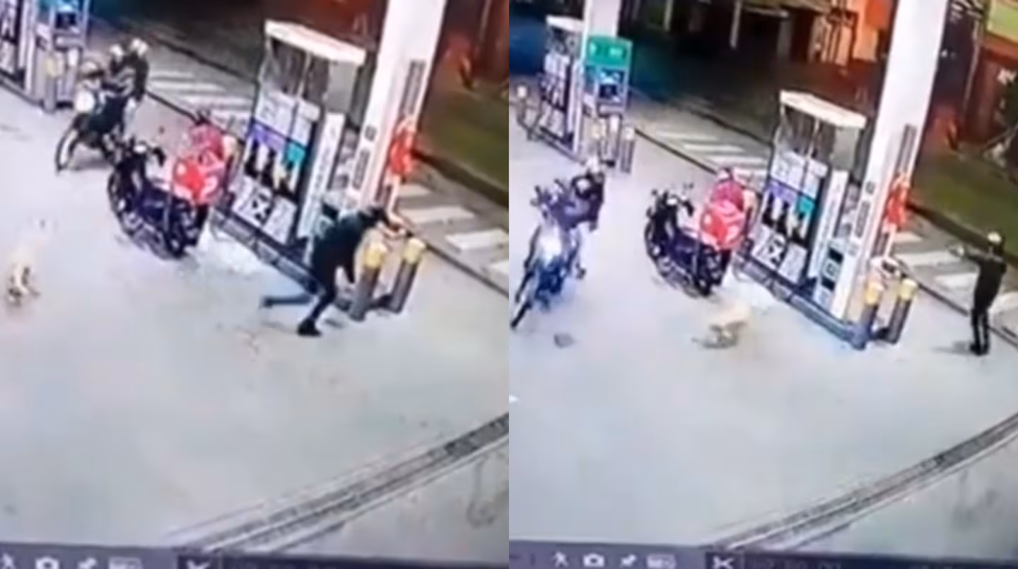 Impactante: un repartidor se defendió a tiros de un robo en una estación de servicio
