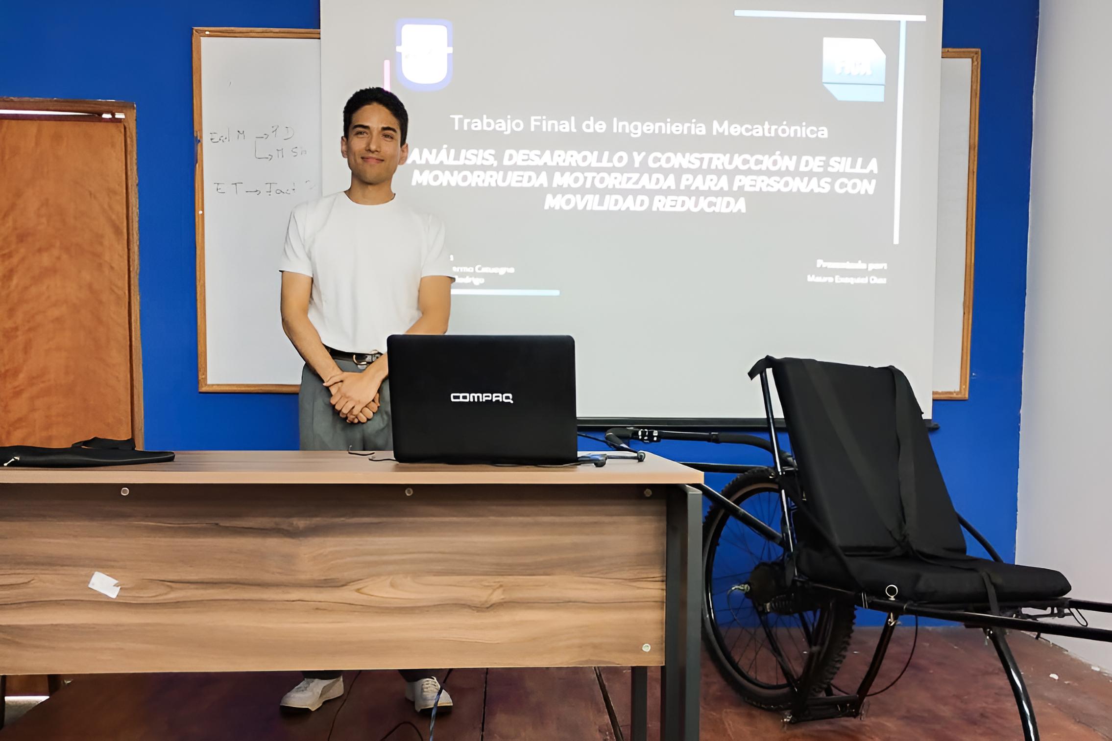 Ingeniería con impacto social: el graduado de la UNSL que creó una silla de ruedas para senderismo adaptado